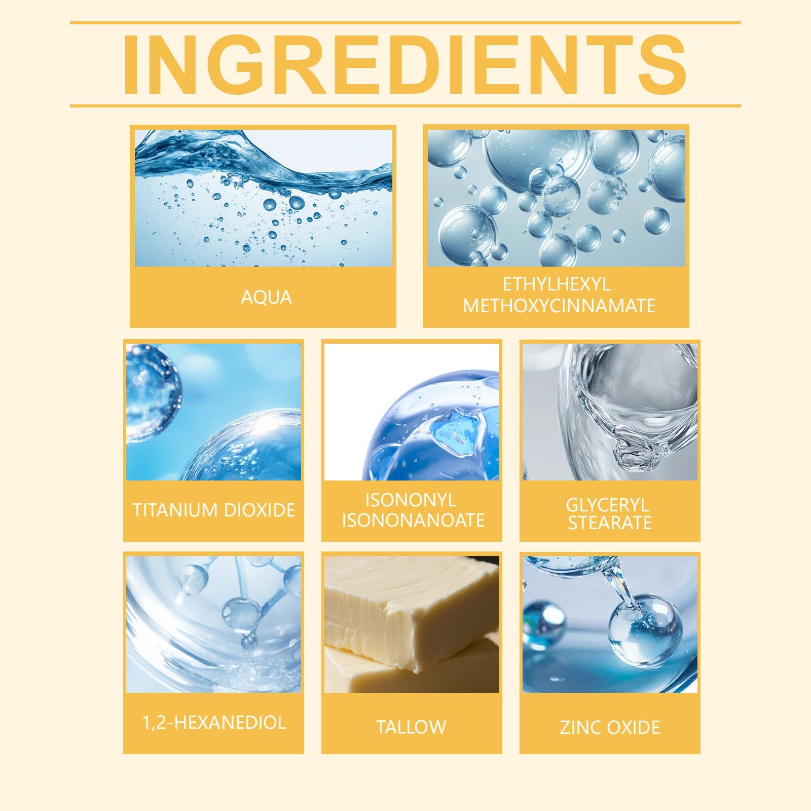 Beef Tallow Facial Protection Waterproof Sunscreen, UV & Moisturizer ,83g