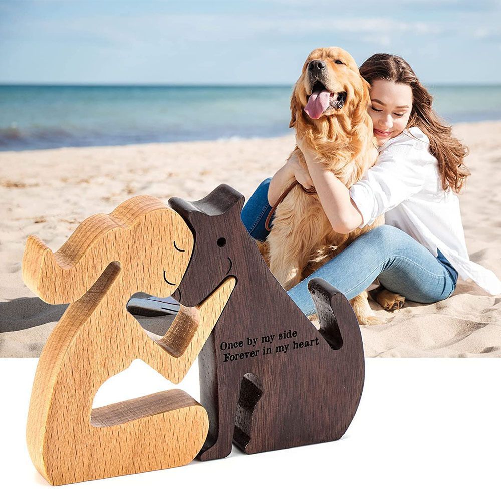 Wooden Dog Memorial Gifts Dog Sculpture Pet Loss Gifts for Women