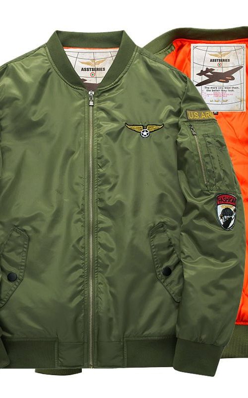 Men Bomber Jacket Stand Collar Zipper Flight Short Jacket Slim Tactical Windbreaker