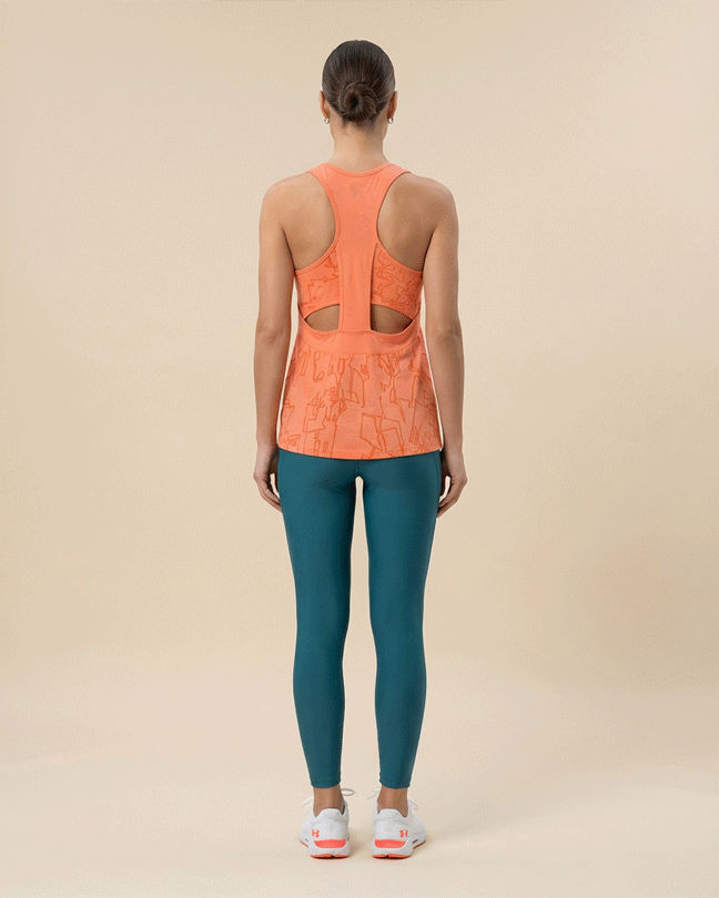 Under Armour Orange Patterned Training Tank