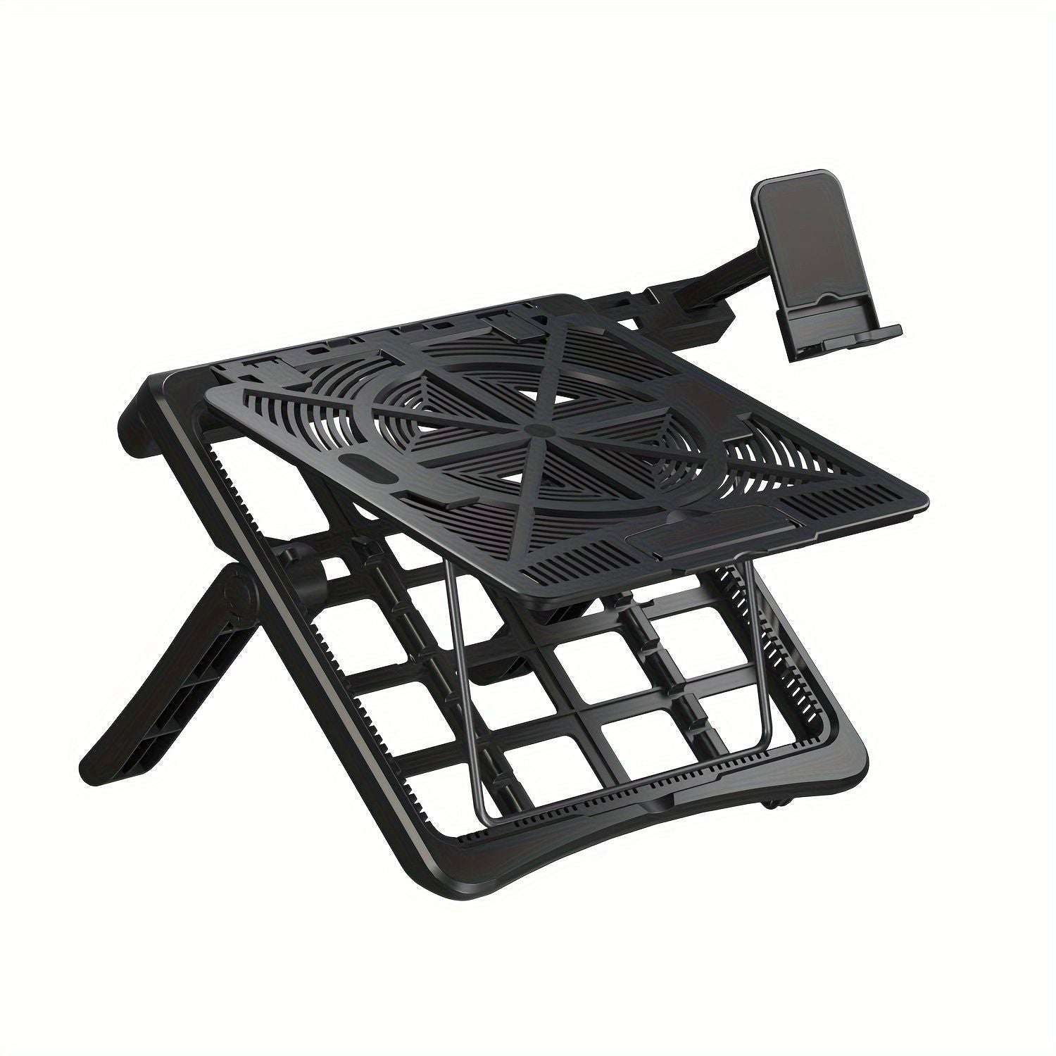 Laptop Stand Foldable Laptop Riser with Heat Vent and Phone Holder for Home Office