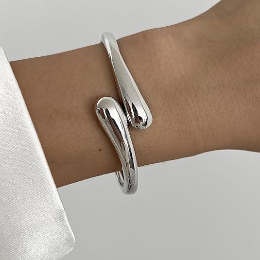 Women Bangle Bracelets for Girls Trendy Chunky Adjustable Twist Cuff Bracelet Jewelry Gifts
