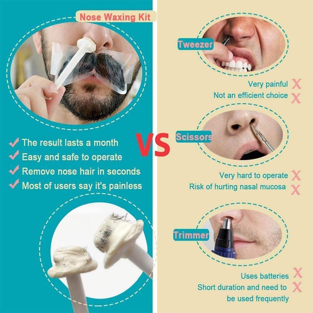 Nose Wax Kit Painless Nasal Hair Removal Set Safe Eyebrows Lips Facial Hair Removal Tools