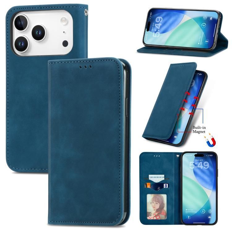 For iPhone 18 Pro Max / iPhone 17 Pro Max Retro Skin Feel Magnetic Flip Leather Phone Case