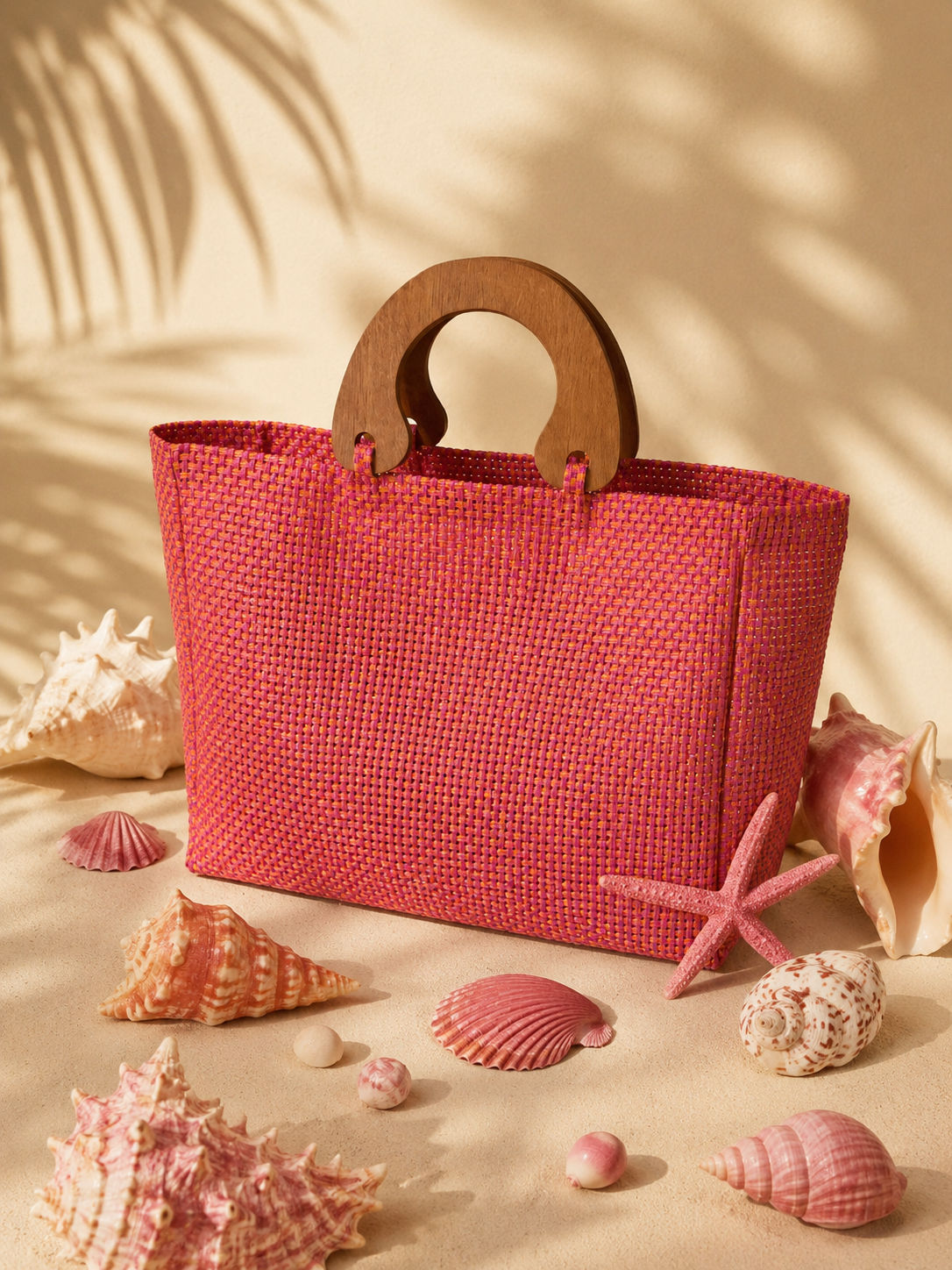 By Rita Raphael Handmade Beach Bag — Turquoise/Orange, Orange/Fushia & Beige