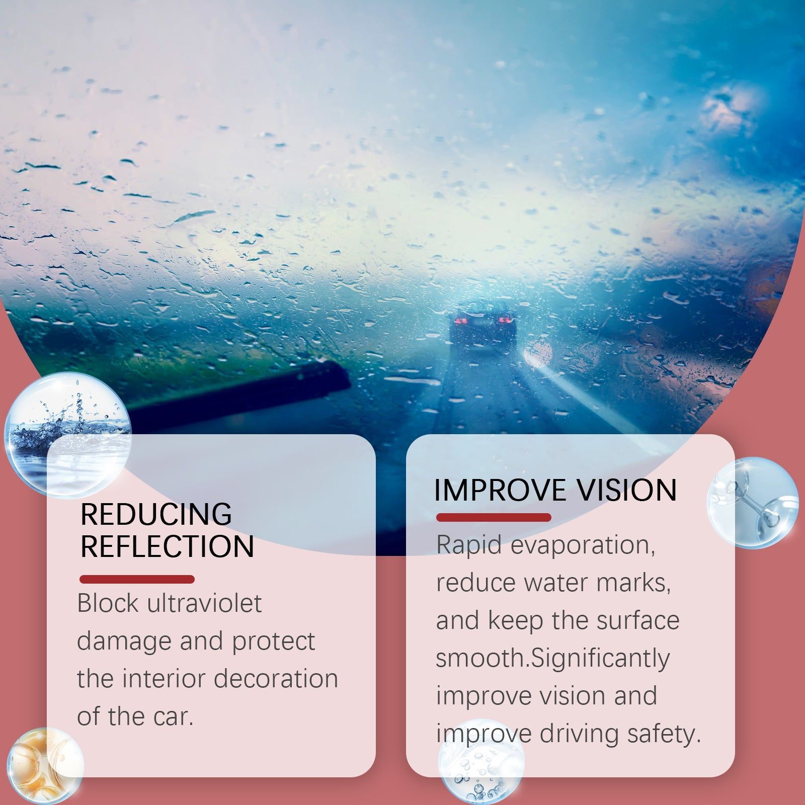 Car Cleaning Windshield Film Cleaner Set, Dust & Water Mark Removal, Safe Glass Shine ,1set