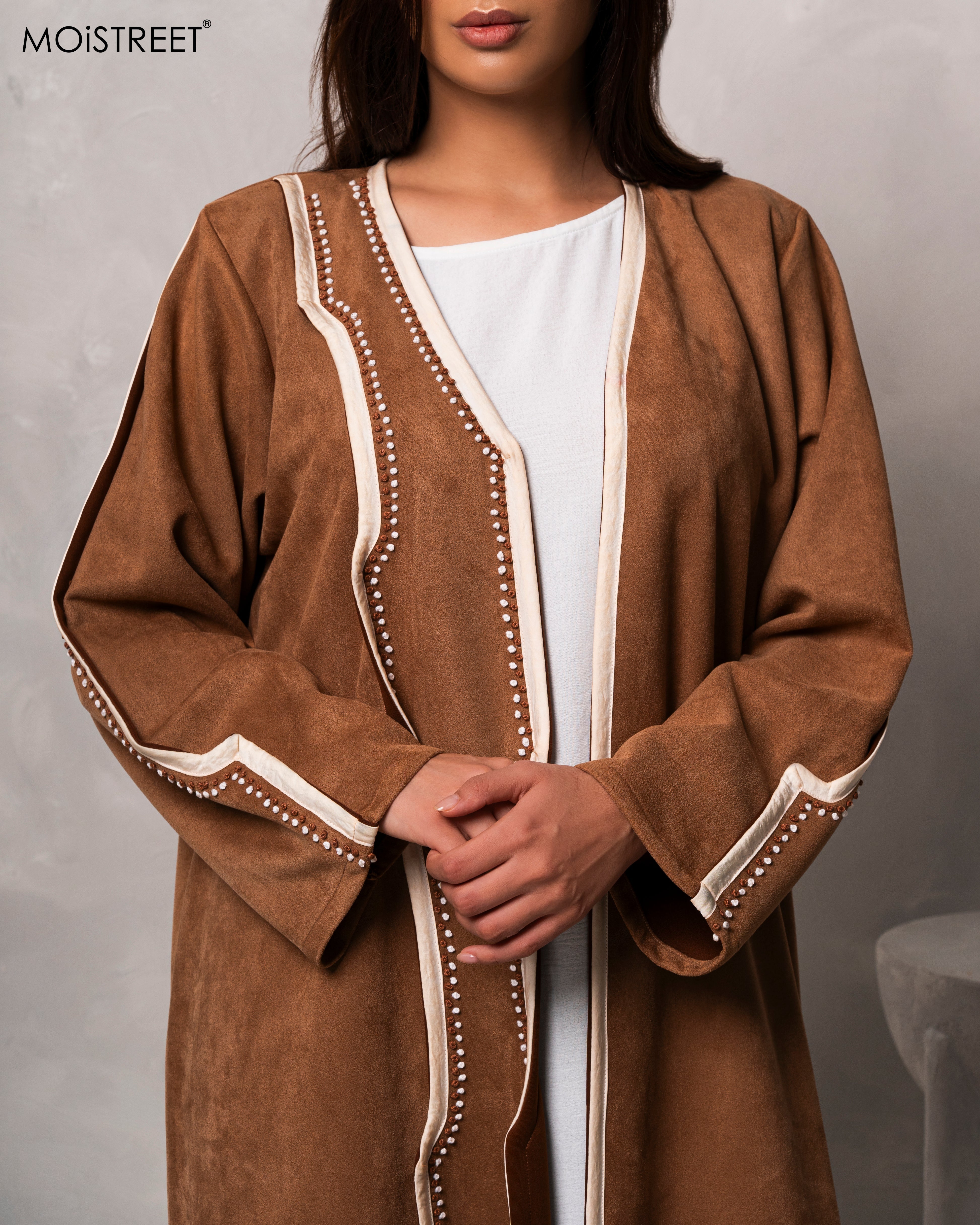 MOiSTREET Handmade Suede Shamua Abaya