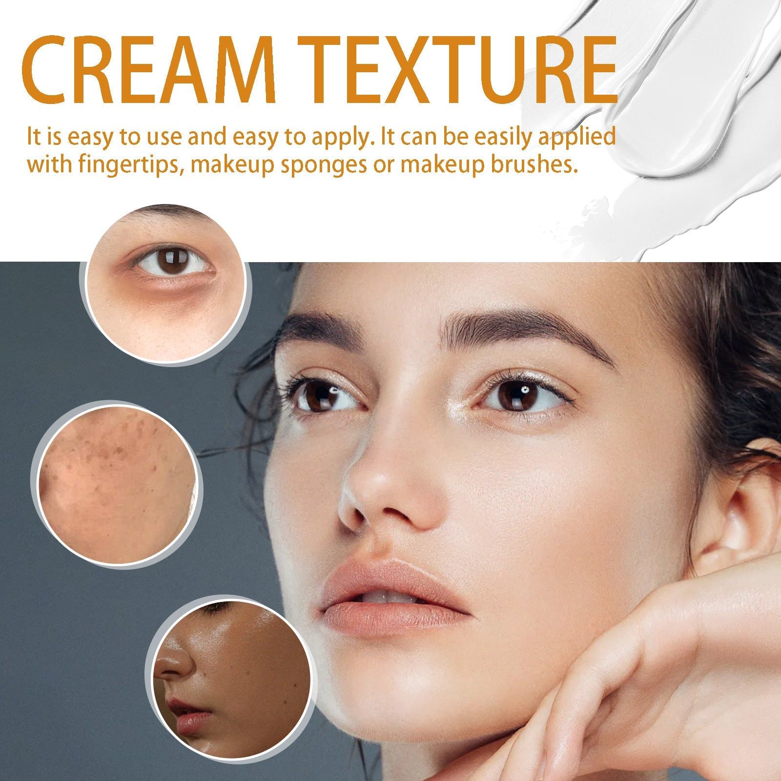 Brightening Foundation Cream, Lighten Skin Tone, Long-lasting Moisturizing Concealer ,50g