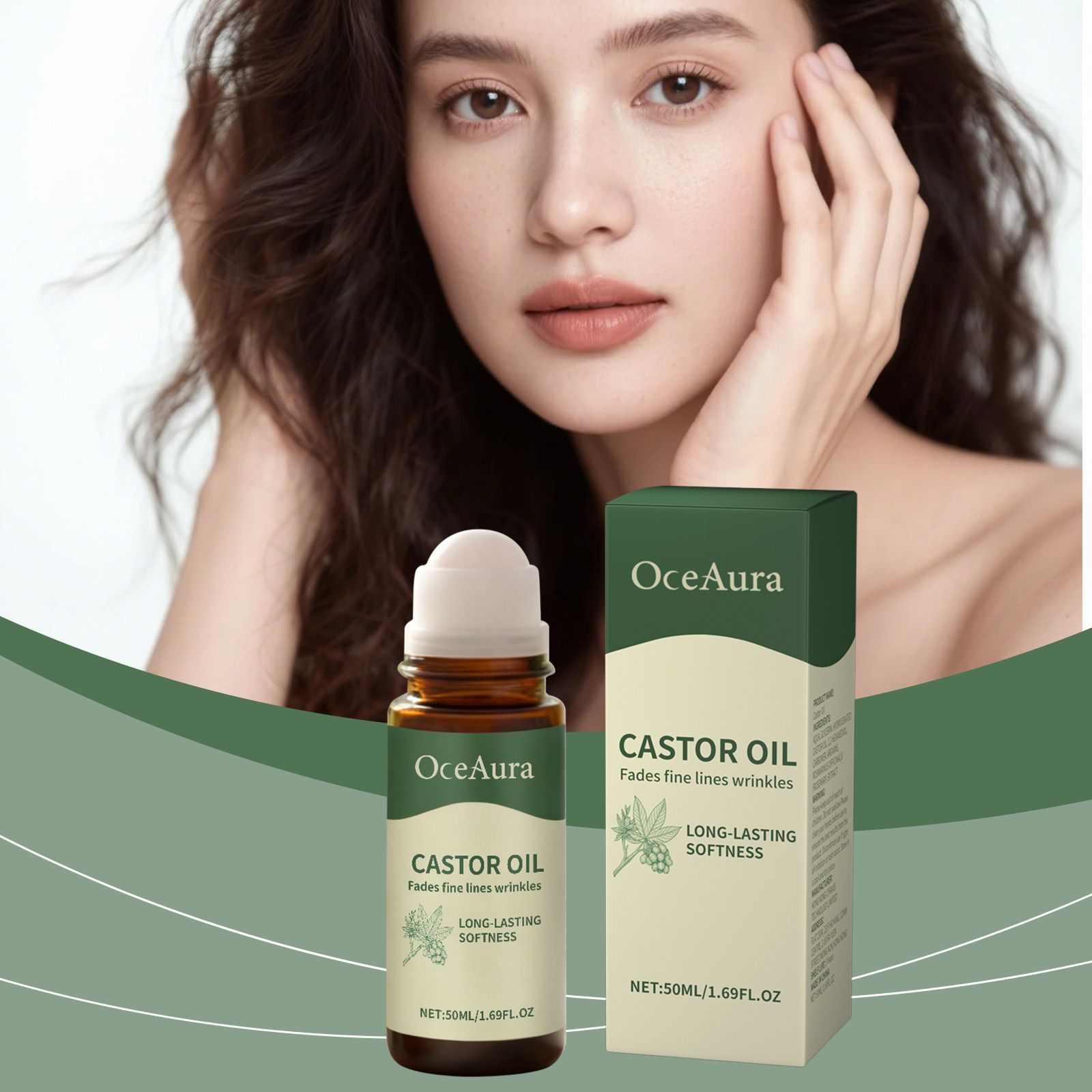 Castor Oil Roll-On Essence Hydrating Beauty Oil 50ml