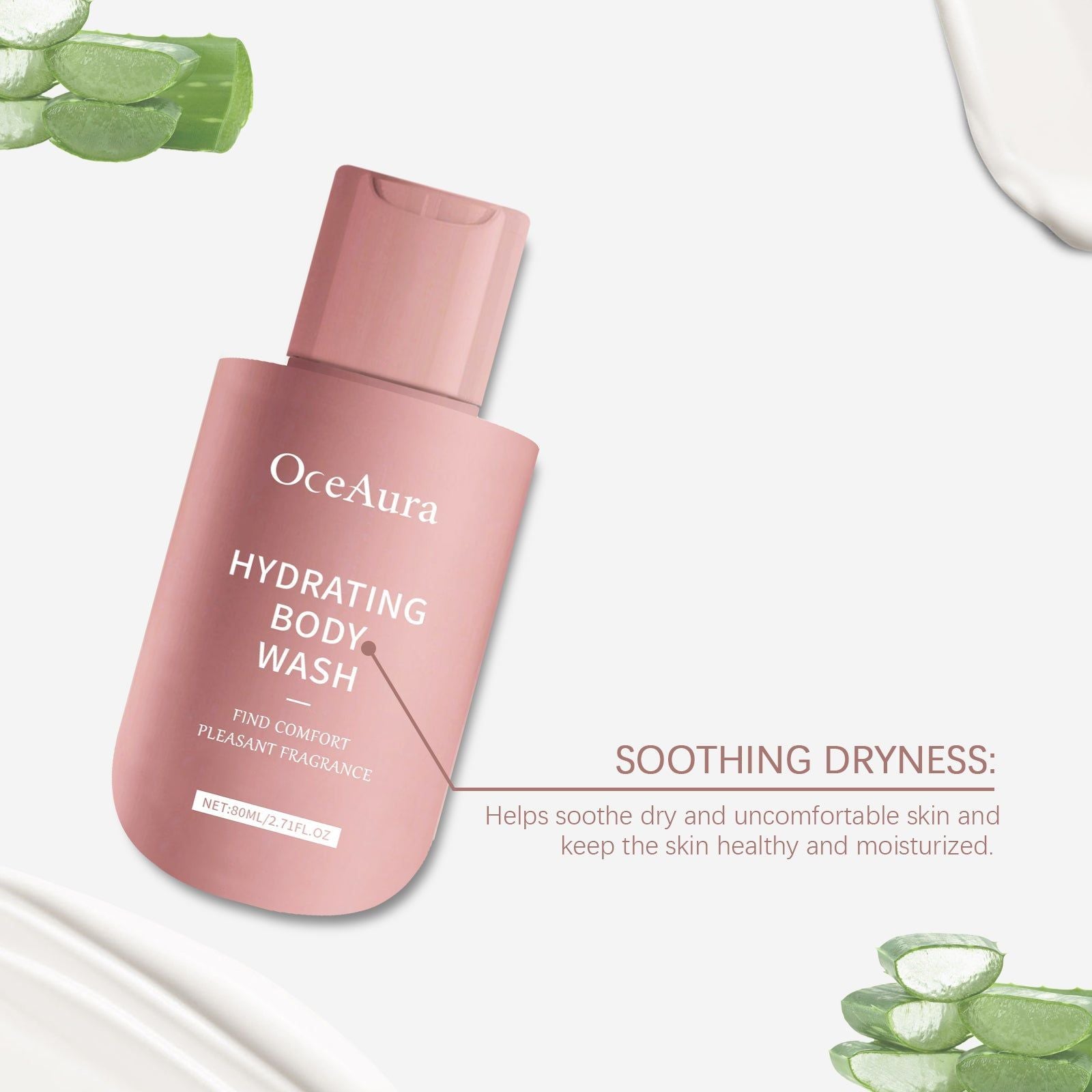 Bath Cream, Gentle Moisturizing Body Wash, Sensitive Skin, Refreshing Fragrance ,80ml