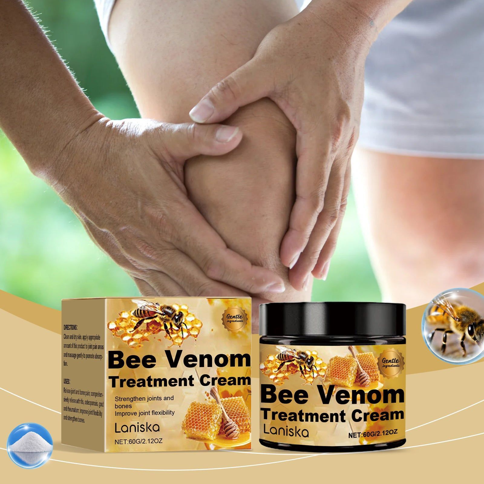 Bee Venom Joint Care Cream, Instant Pain Relief, Muscle & Joint Comfort ,60g