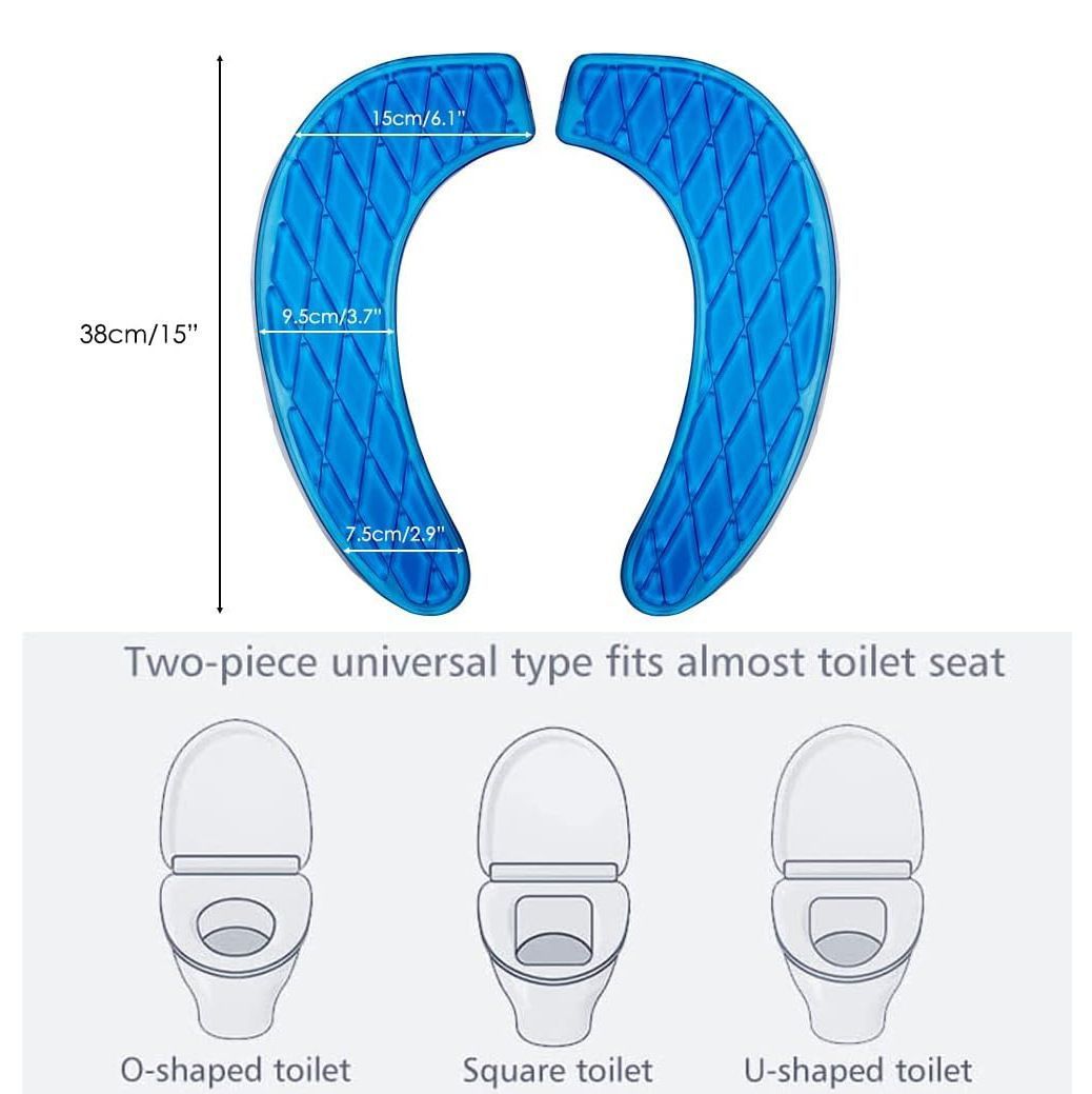 Washable Gel Toilet Seat Cover: Padded Riser Pad for Toilets and Toilet Chairs, Provides Maximum Pain Relief