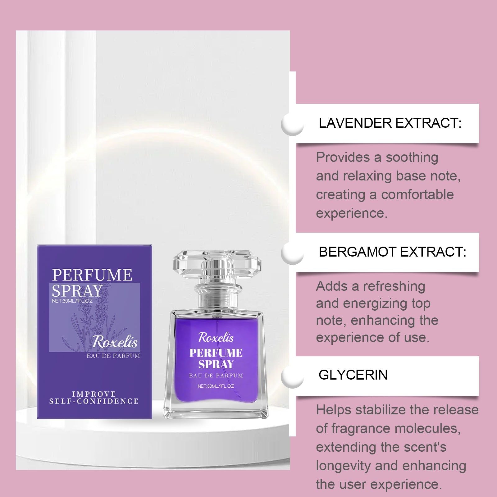 Charm Lavender Perfume, Natural and Fresh, Long-Lasting, Elegant, Portable ,30ml