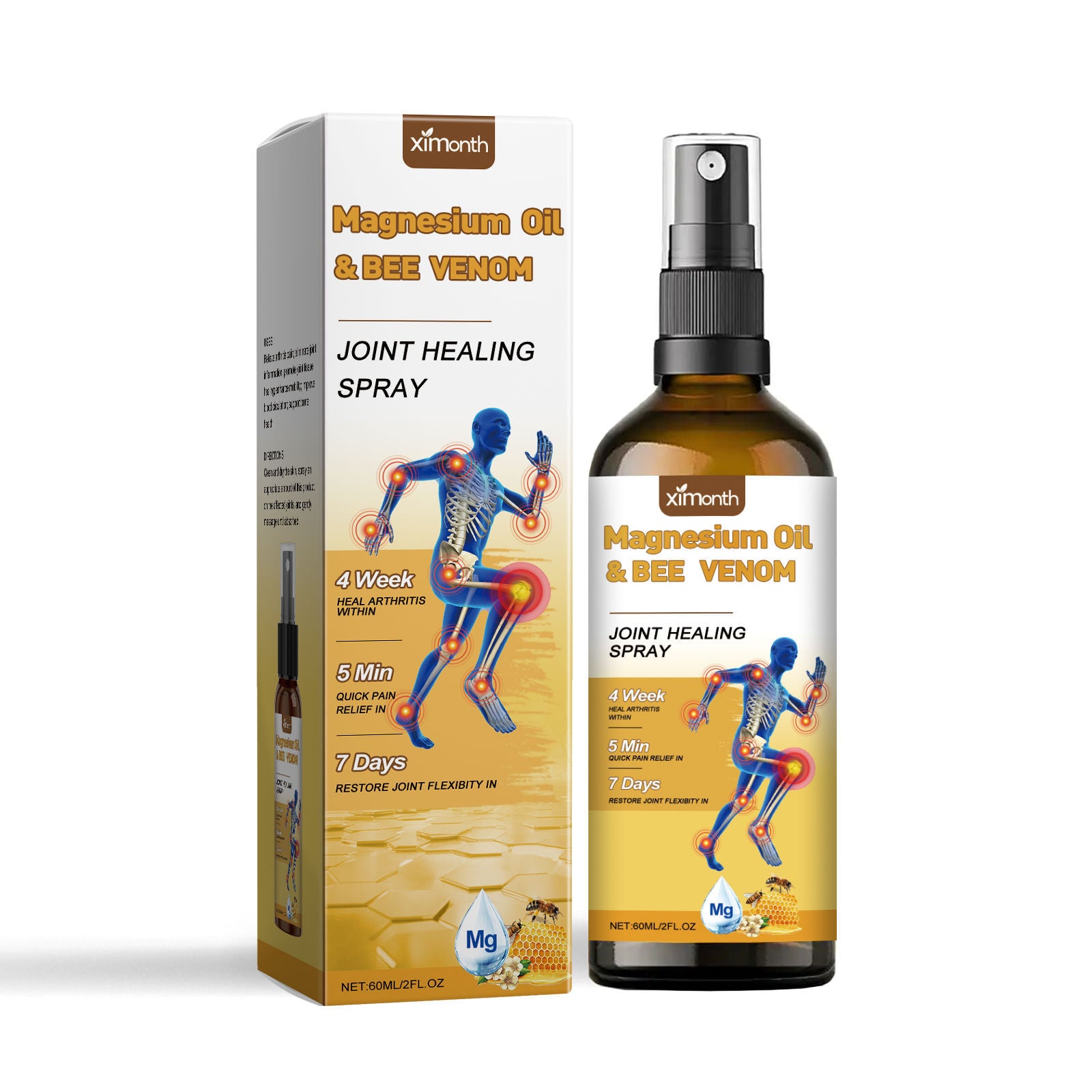Bee Venom Body Care Spray, Natural Joint Pain Relief, Skin Nourishing, Arthritis Support ,60ml