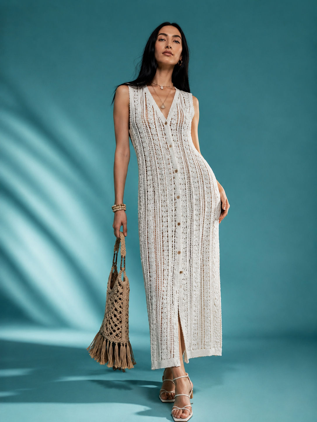 Tendresse Boutique White Crochet Beach Dress