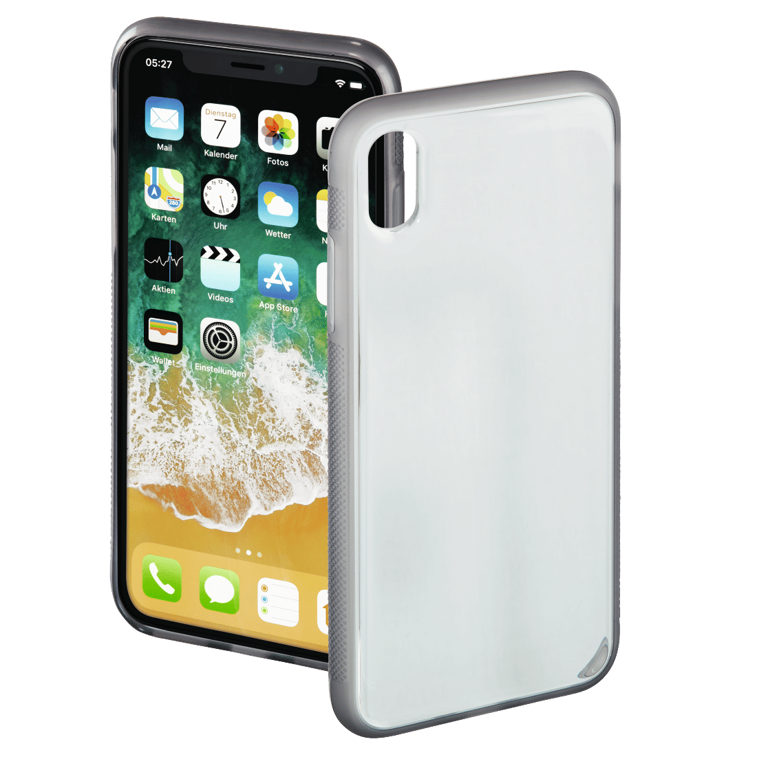 HAMA 181603 "Sticky" Cover for Apple iPhone X/Xs, transparent/grey