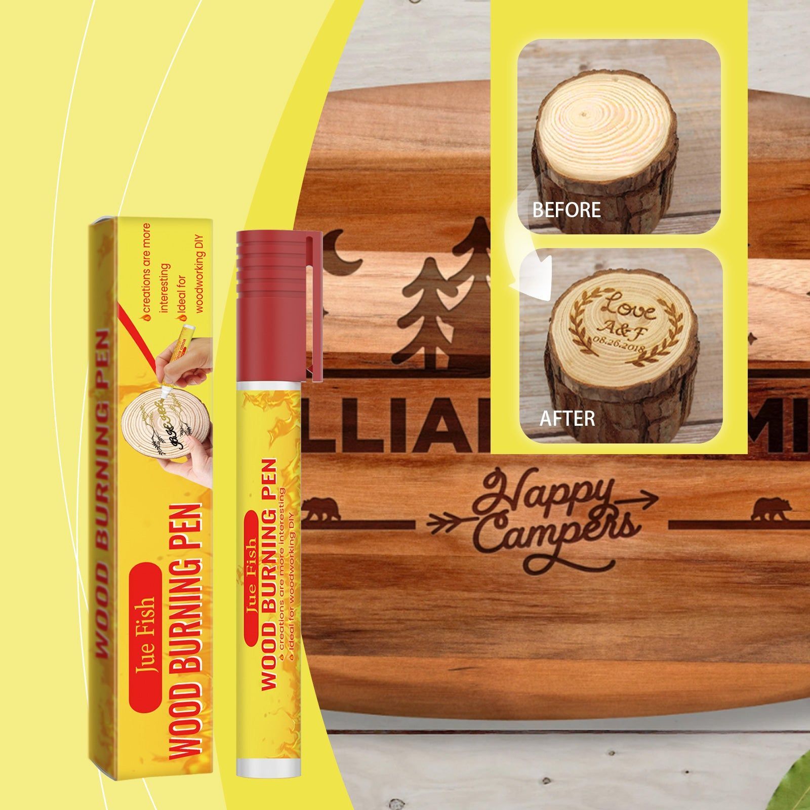 Create Stunning Wood Art with Jue-Fish Wood Marking Pen, Portable Pyrograph Tool ,1pcs