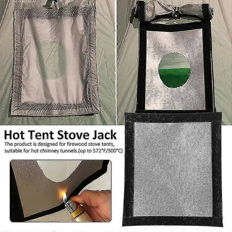 Tent Stove Jack Fire Resistant Pipe Vent Accessory For Outdoor Camping Travel