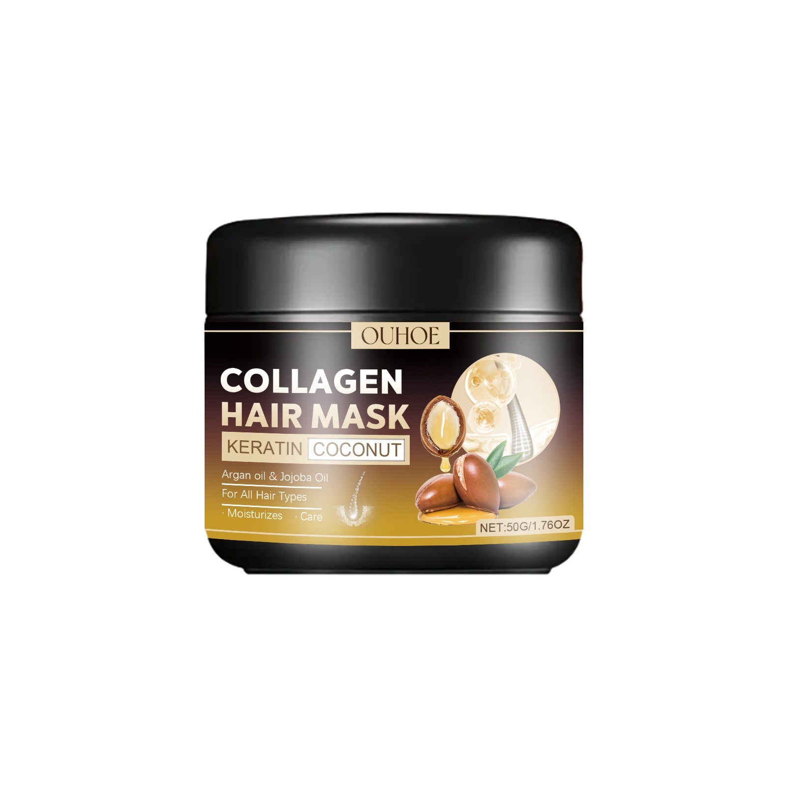 Collagen Hair Mask for Smooth Hair, Deep Moisturizing, Repair Dry Frizzy Hair ,50g