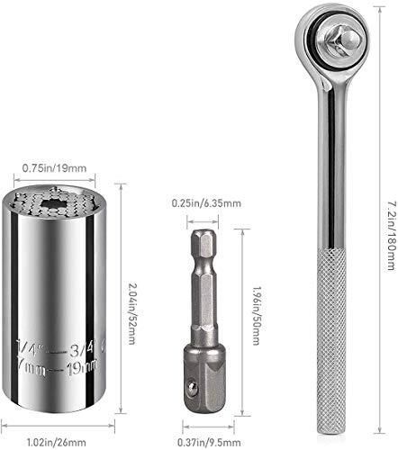 7-19mm Universal Socket Wrench Set Power Drill Ratchet Bushing Spanner Multifunction Hand Tools