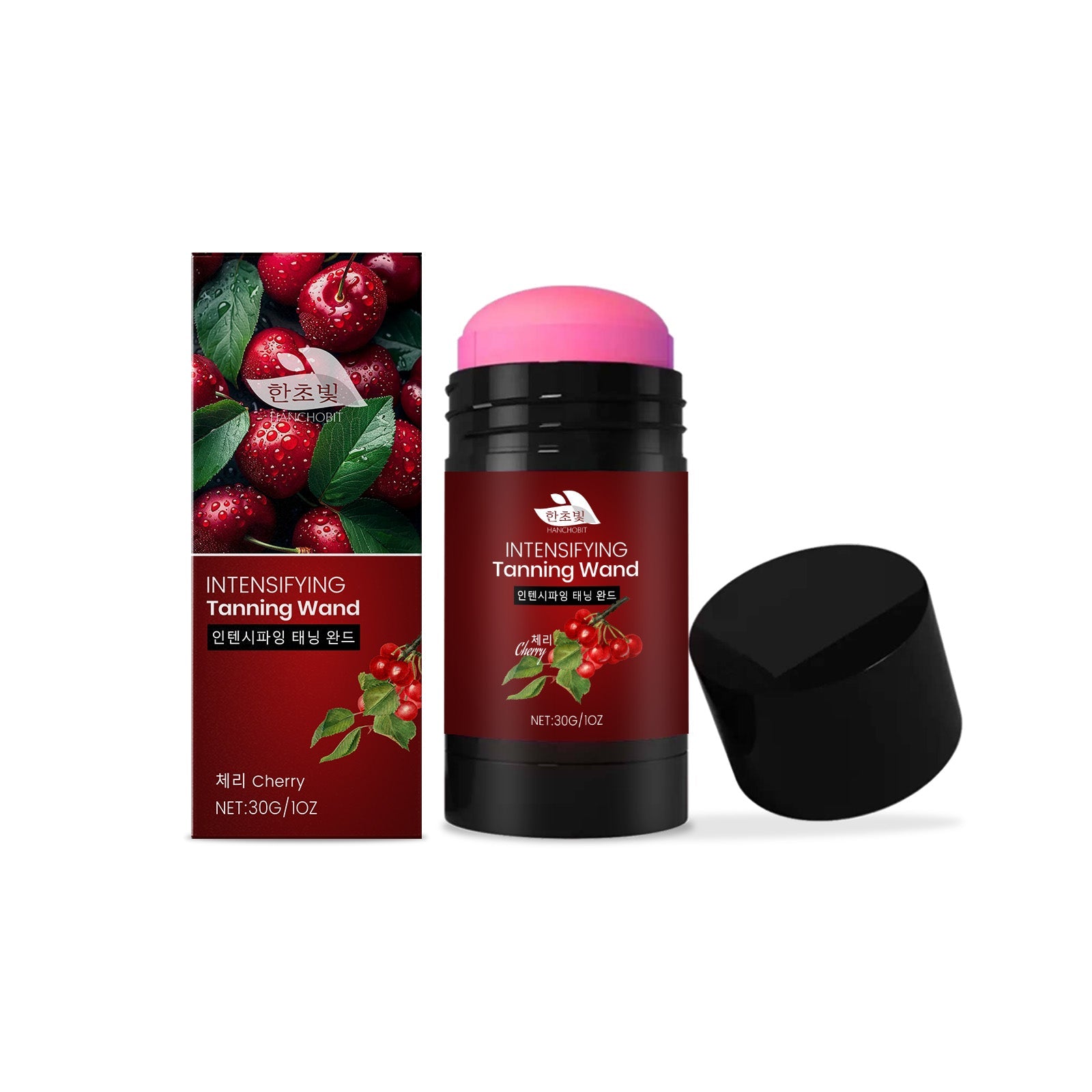 Cherry Moisturizing Black Stick, Natural Sunless Tanning, Daily Bronze, Nourishing, Easy Application ,30g