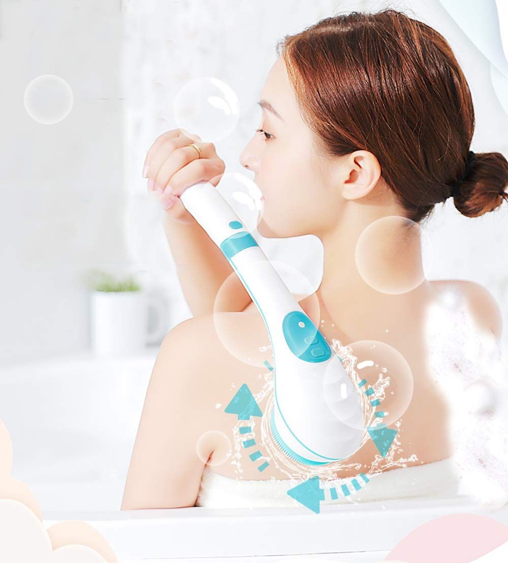 Electric Bath Brush Silicone Back Scrubber Rechargeable Shower Brush For Body Cleansing