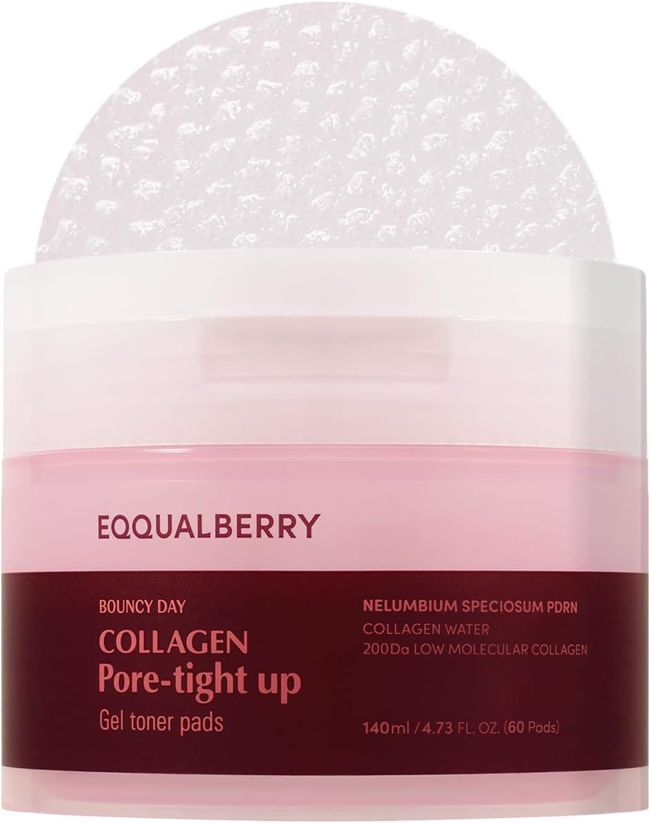 Eqqualberry Collagen Pore-Tight Up Gel Toner Pads 140Ml | 60Pads