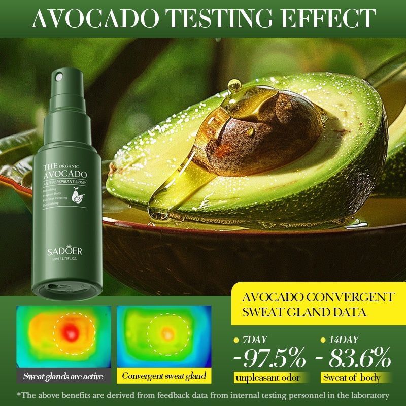 Avocado Perfume Antiperspirant Spray, Removes Body Odor and Controls Sweat
