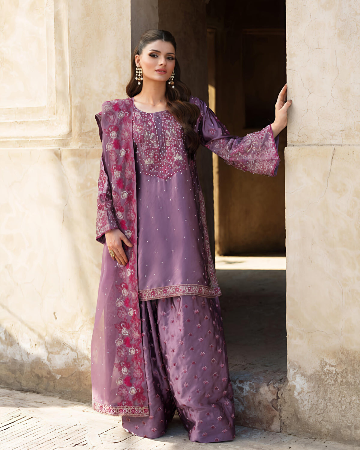 Fab Zone Party Wear Look Designer Top Plazzo And Dupatta