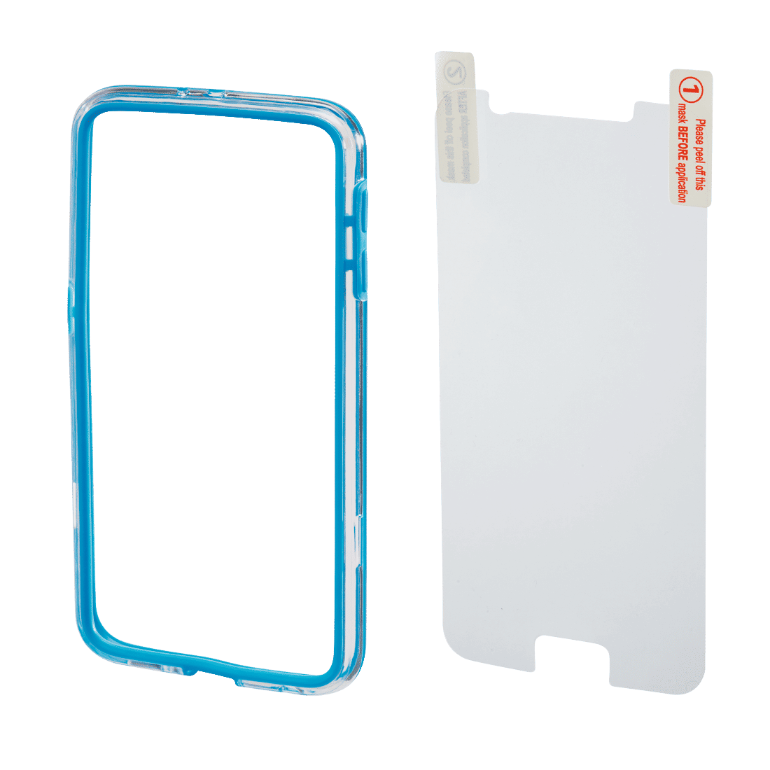 HAMA 136736 "Edge Protector" Cover for Samsung Galaxy S6 + Screen Protector, blue
