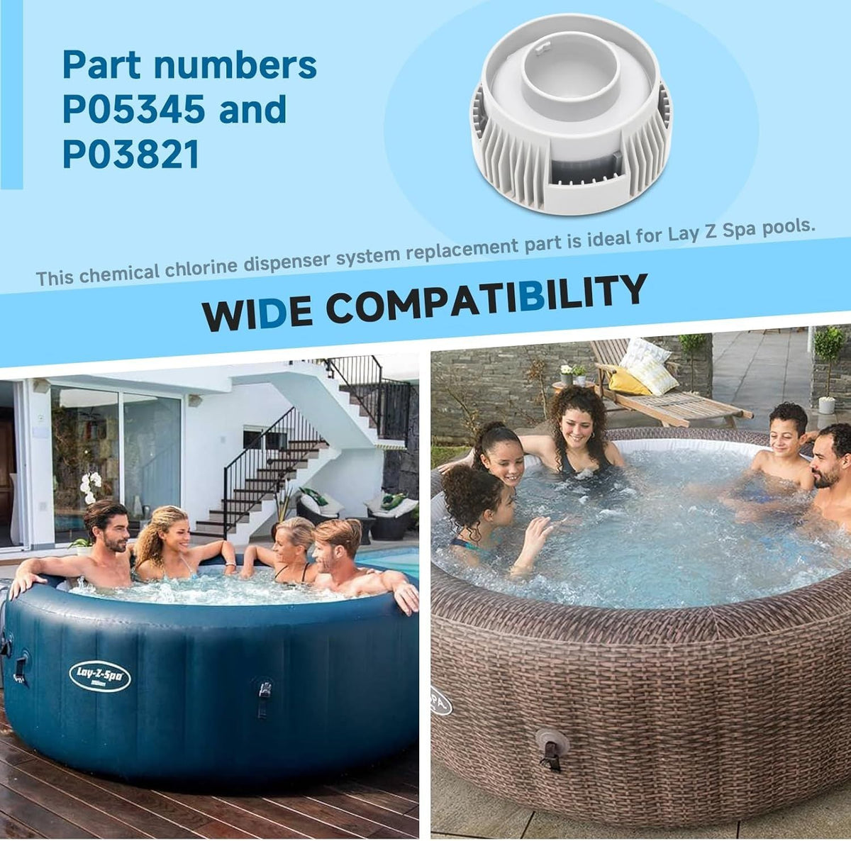 Chemical Chlorine Dispenser for Jacuzzi Spa Compatible with P05345 P03821 Spare Accessories