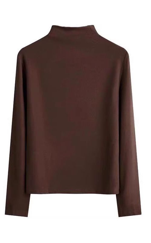 Double Sided German Velvet Warm Half High Neck Long Sleeve Base Shirt