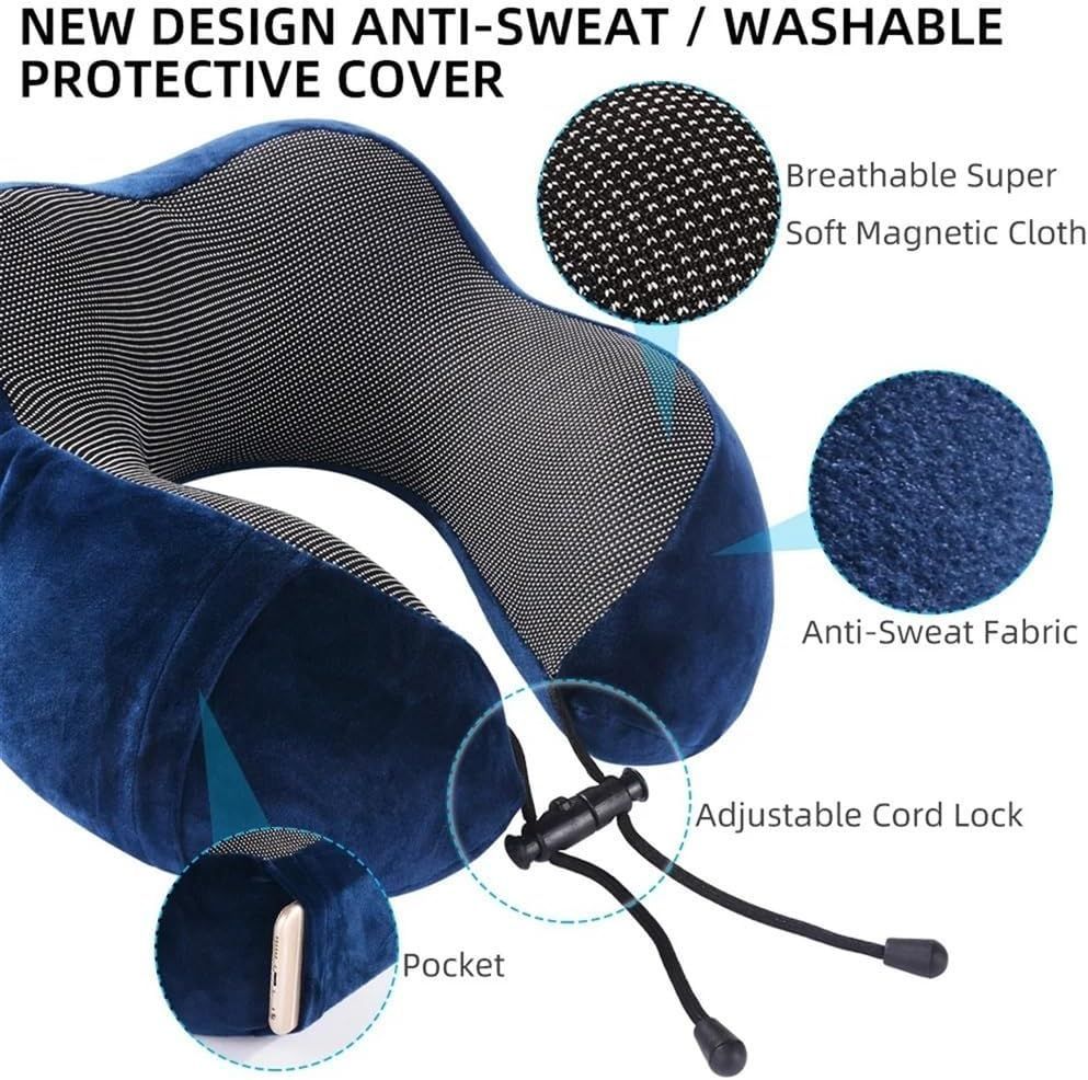 U Shaped Travel Pillow Memory Foam Neck Pillow for Airplane Car Office