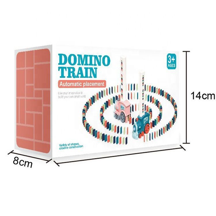 Automatic Dominoes Train Toy Electric Locomotive Domino Trains Toy Kids Car Toy with Sound Light