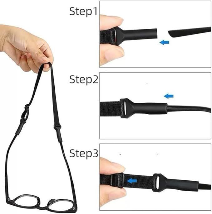 3pcs Adjustable Sports Glasses Straps Non Slip Glasses Cords Glasses Holder String Loop