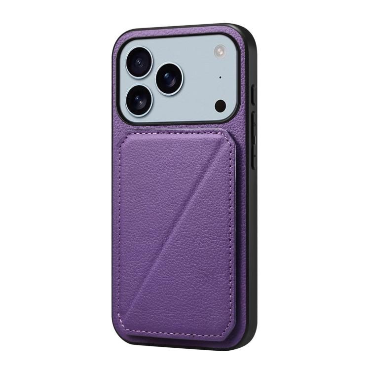 For iPhone 18 Pro Max / iPhone 17 Pro Max D04 Calf Texture Dual Card Slot Holder Phone Case