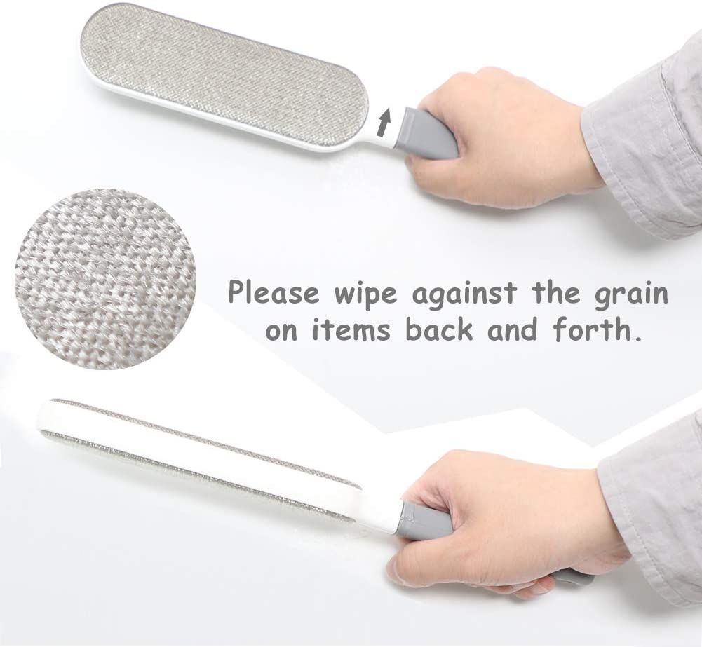 3-Piece Set Pet Hair Remover Brush  Double-Sided Fur Lint Removal Tool with Self-Cleaning Base