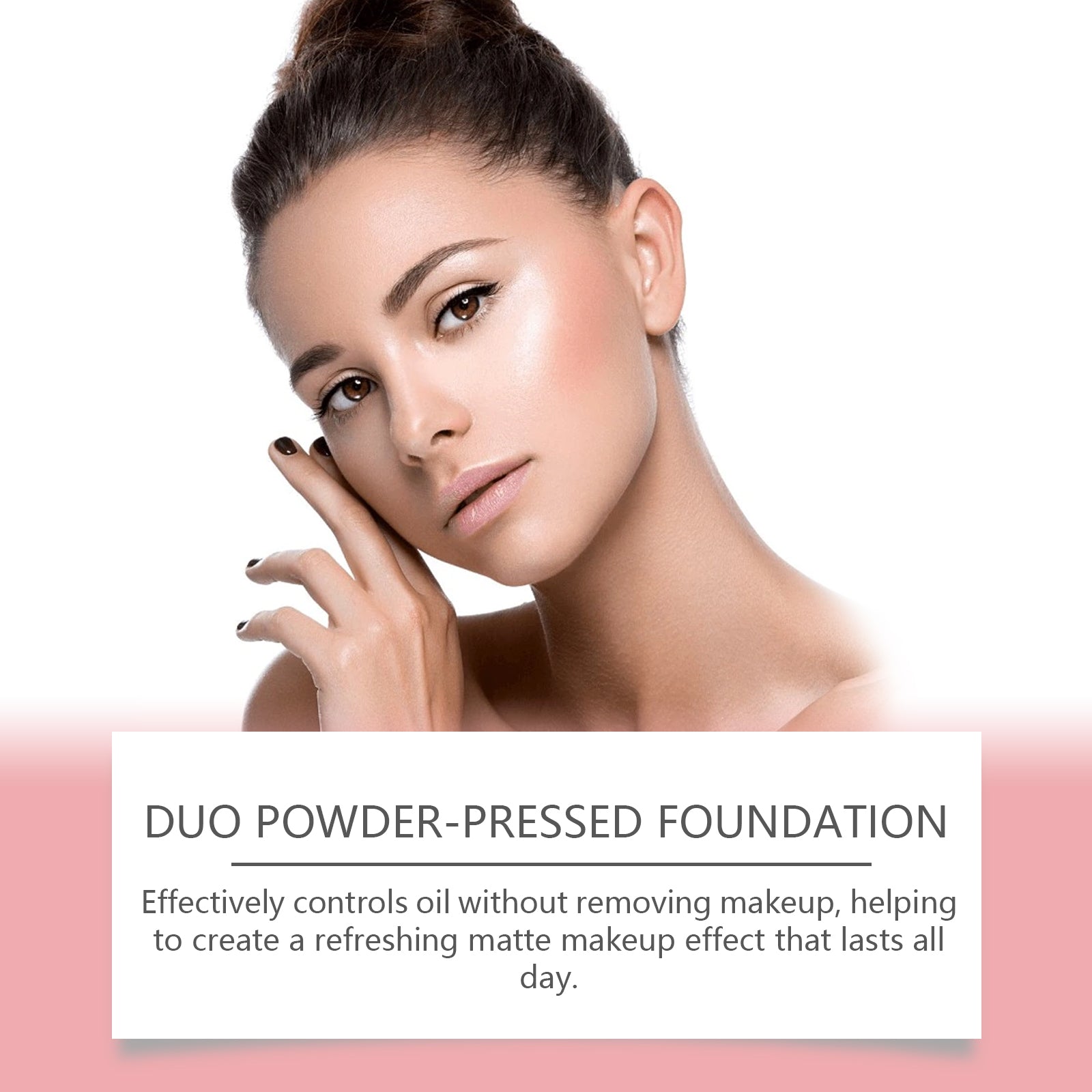 Concealer Powder Compact, Oil Control, Matte Finish, Portable Makeup, Flawless Skin ,15g