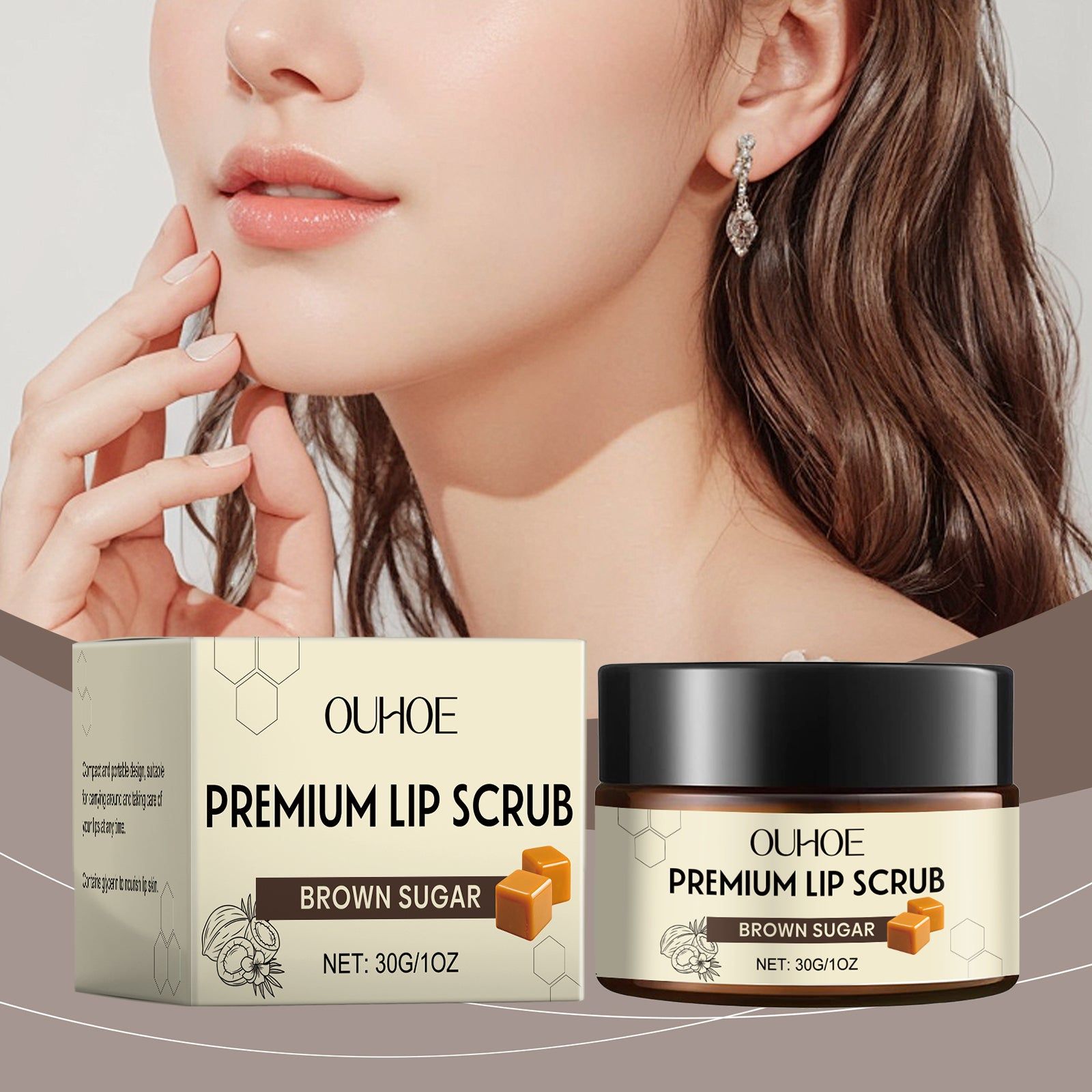 Brown Sugar Lip Scrub, Lip Care Exfoliating Mask, Moisturizing & Repair ,30g