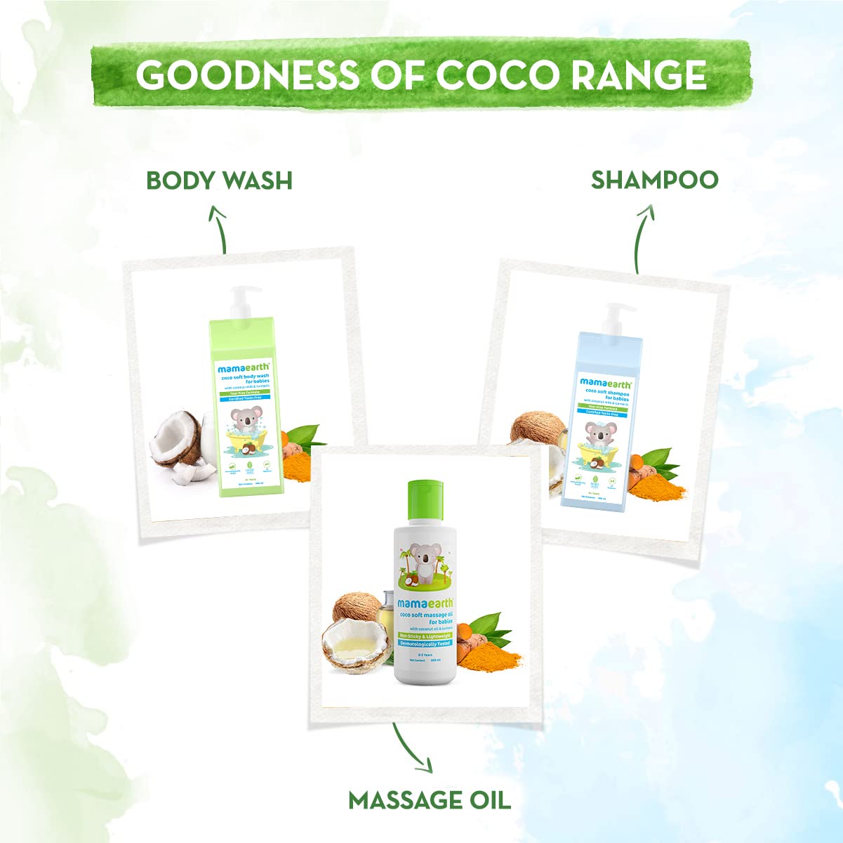 Mamaearth coco soft massage oil for babies with coconut oil & turmeric 200 ml