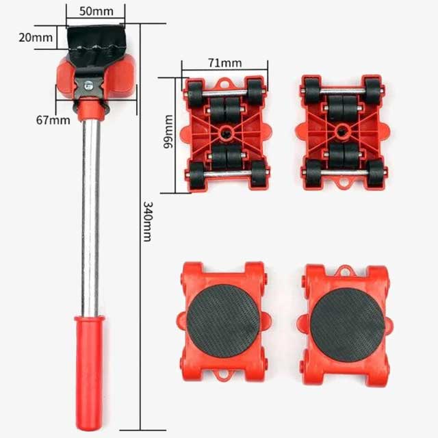 5PCS Furniture Moving Tool Set – Easy Furniture Lifter & Roller for Effortless Moving