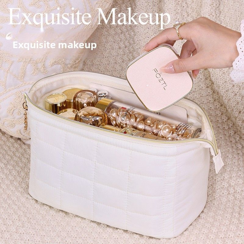 Quilted Cosmetic Organizer Pouch