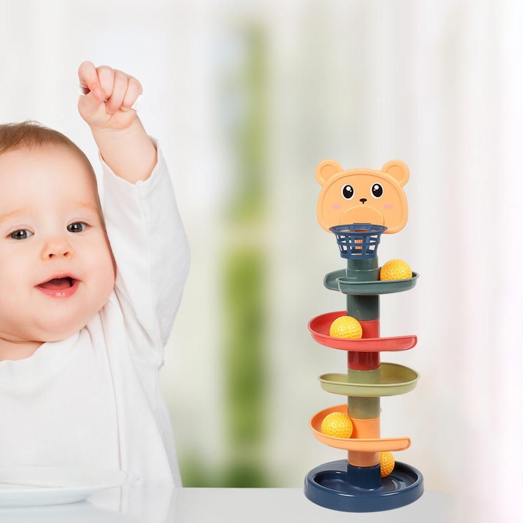 Rolling Ball Ramp Toy Spinning Tower Ball Activity Toy Educational Game Baby Toddler Gifts