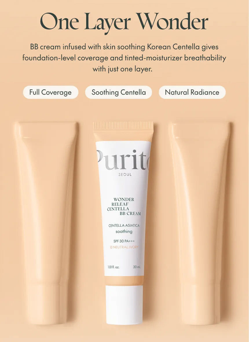 PURITO Wonder Releaf Centella BB Cream #13 Neutral Ivory [30ml]