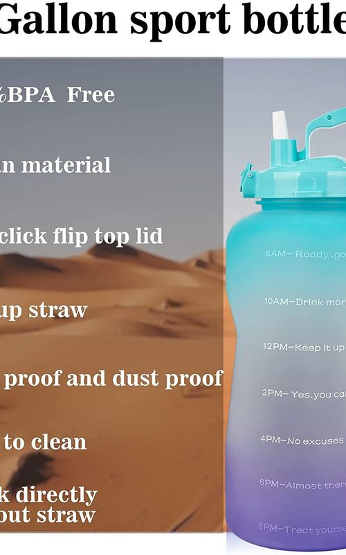 Large Capacity Water Bottle Gradient Fitness Sports Water jug With Time Marker