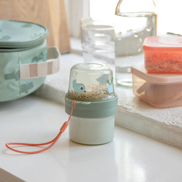 Done By Deer To Go 2-Way Snack Container S Birdee Green
