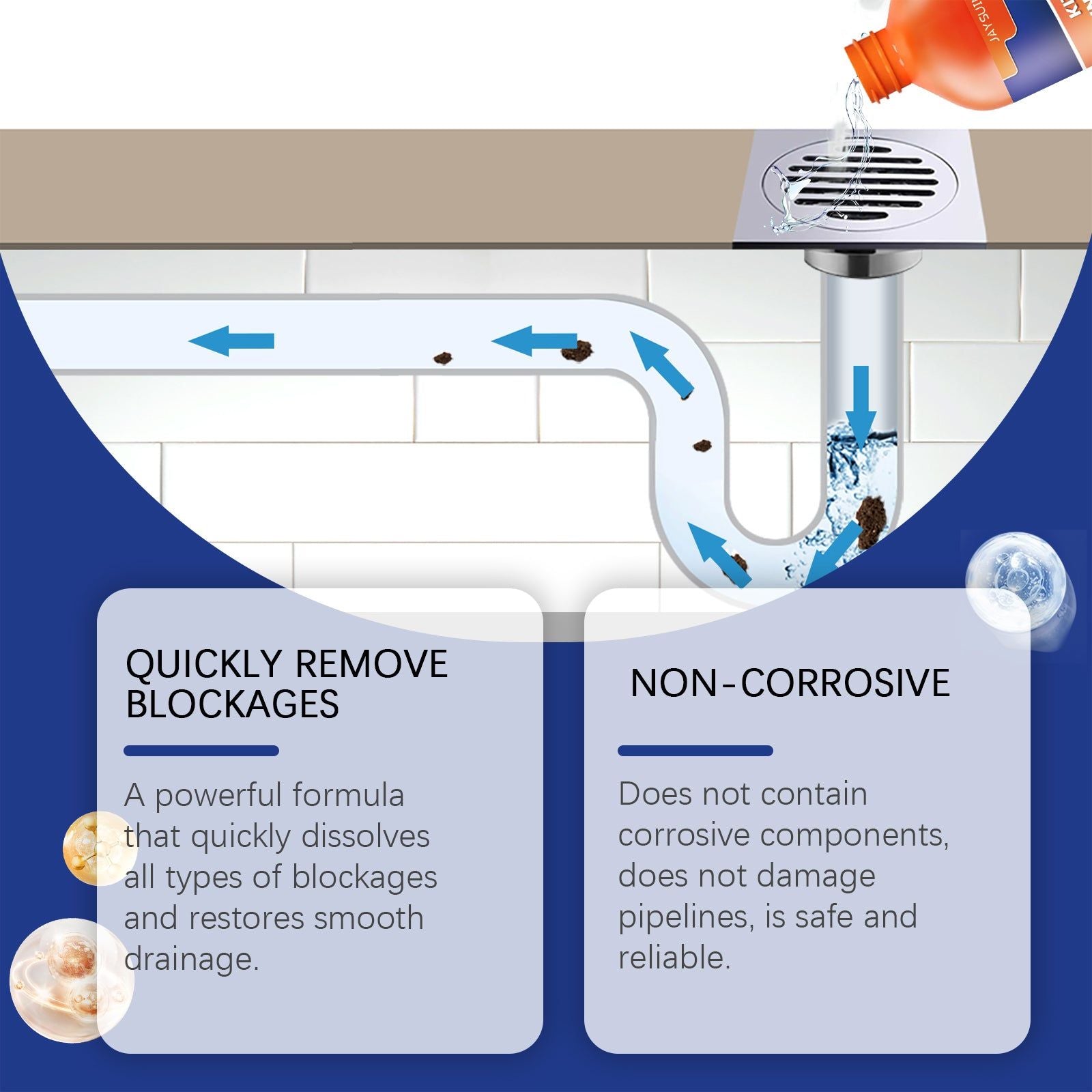 Pipe Cleaner, Fast Drain Blockage Removal, Eco-Friendly Kitchen Solution ,300ml