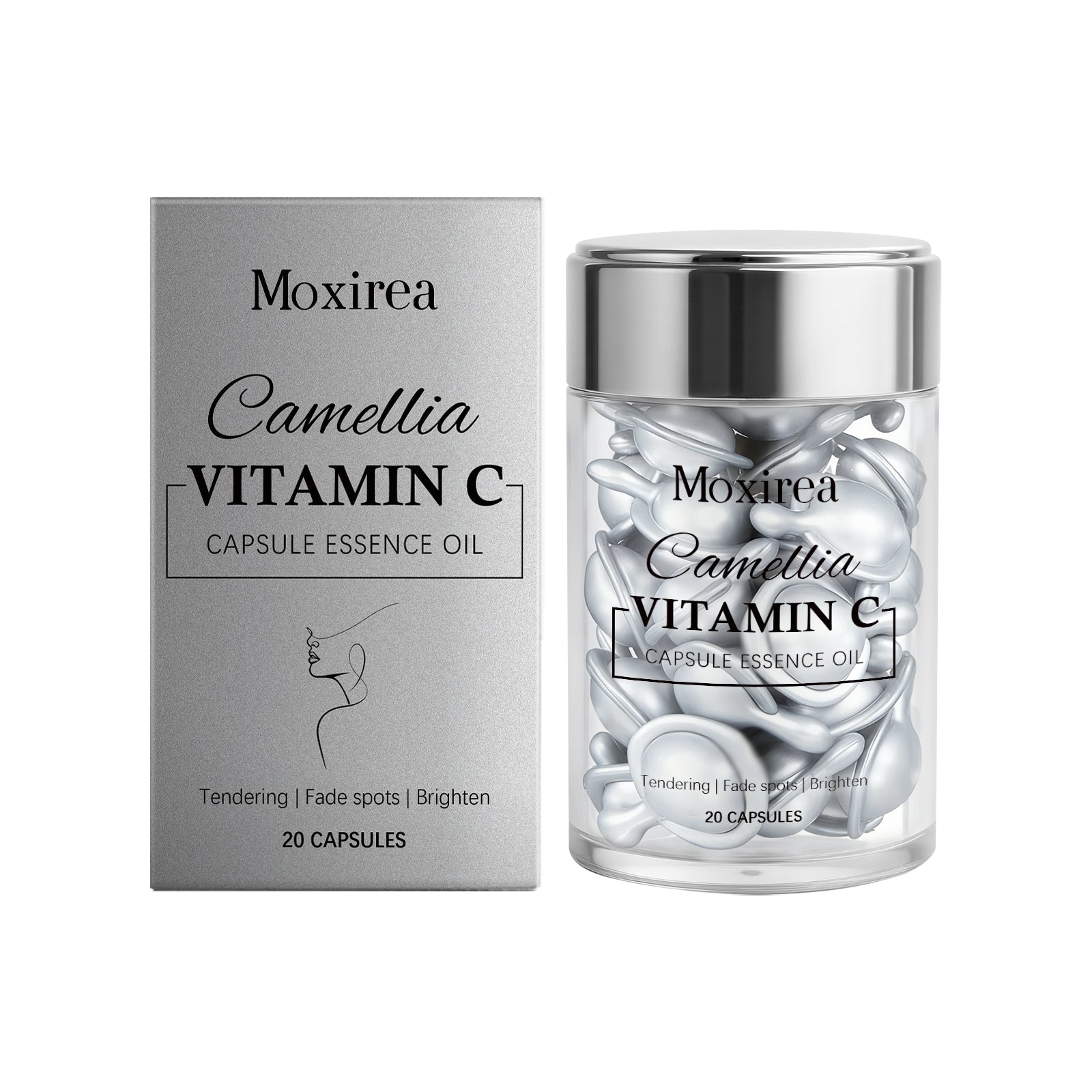 Camellia Vitamin C Capsules, Facial Care, Brightening, Moisturizing, Anti-Dark Spots ,20 capsules