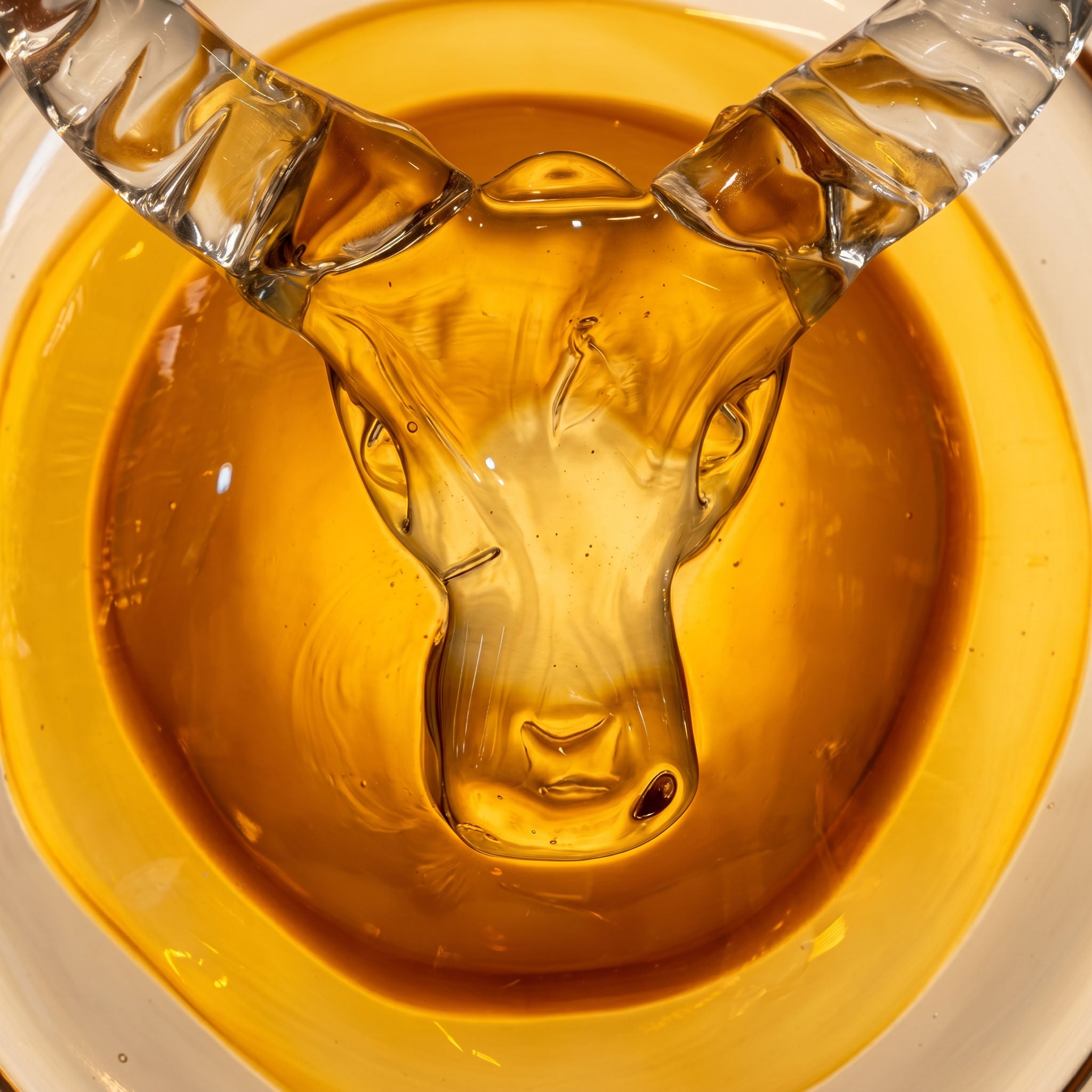 Tati deco Murano glass taurus face medallion