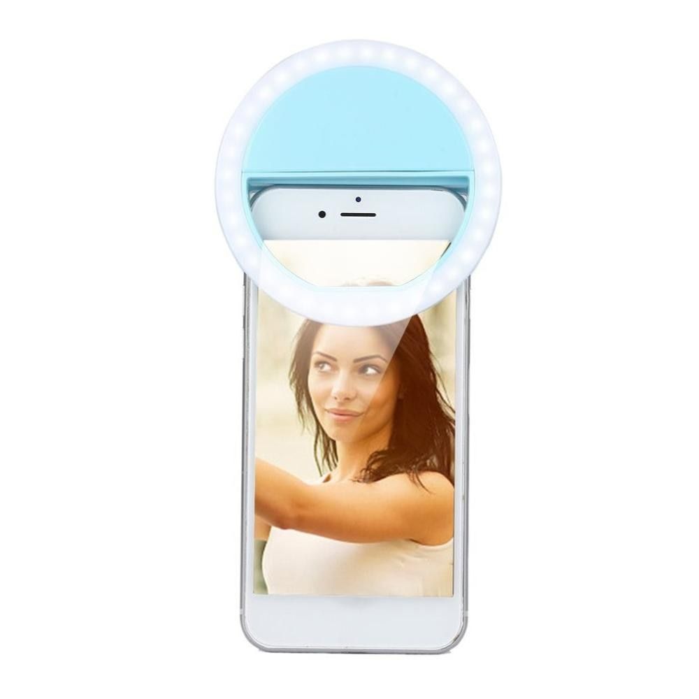 Selfie Ring Light LED Clip For Cell Phone Portable Selfie Flashlight Makeup Mirror